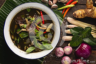 [Thai Esan food] Straw Mushroom Curry, Thai Esan local food, Thailand Stock Photo