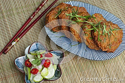 Thai Fish Cakes - Tod Mun Stock Photo