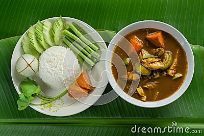 Thai Fish Organs Sour Soup Thai Recipe Stock Photo