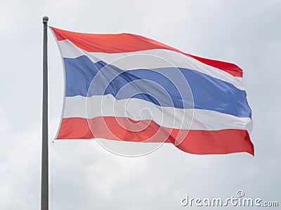 Thai flag Beautiful in the wind Stock Photo