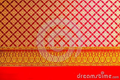 Thai flowers painting and pattern on the ceiling Stock Photo