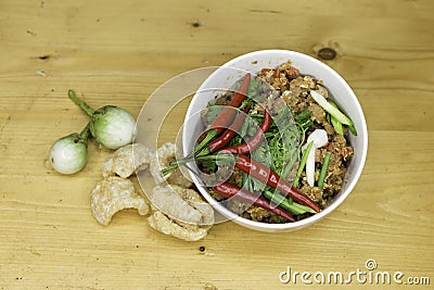 Thai Food appetizer ,Nam Prik Aong ,Thai Northern Style Pork Stock Photo