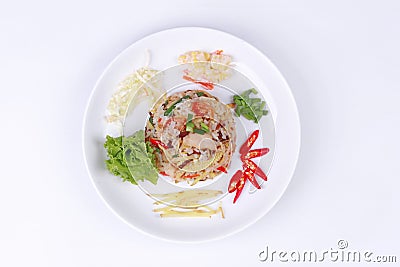 Thai food, Fried jasmine rice with ginger. Stock Photo