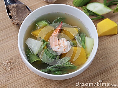 Thai food kaeng liang goog sod. Stock Photo