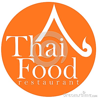 Thai Food Restaurant Logo Design Stock Photo