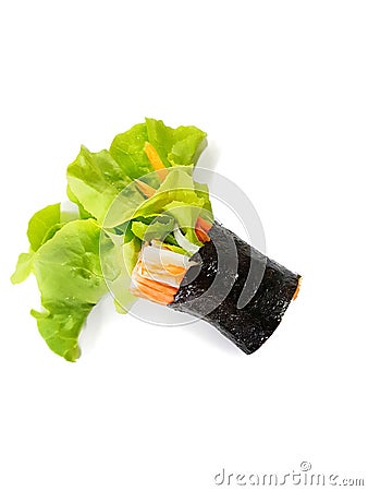 Thai food style,Top view rolled hydroponic vegetable salad. Stock Photo
