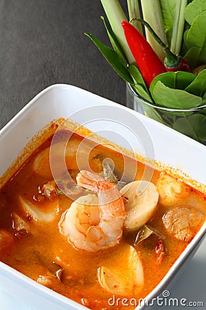 Thai Food - Tom Yum Kung. Stock Photo