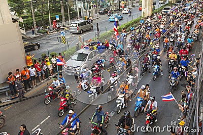 Thai football fans celebrate after winning AFF Suzuki Cup 2014 Editorial Stock Photo