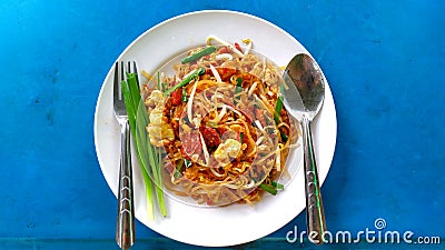 Thai fried noodles or Phad Thai Stock Photo