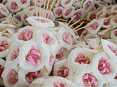 Thai Funeral Flower (artificial flower use for cremation). Stock Photo