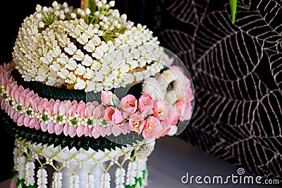 Thai garlands of Thai wedding ceremony Stock Photo