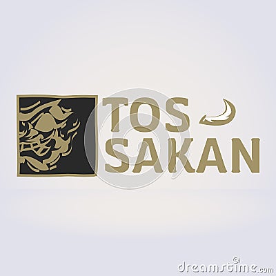 Thai giant logo. Thai ancient Tossakan. Lord Tossakan king of Gi Cartoon Illustration