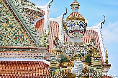 Thai Giant Temple Guardian of Wat Arun Editorial Stock Photo