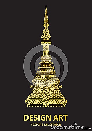 Thai Golden crown vector Vector Illustration