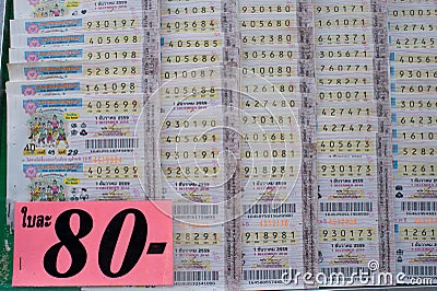 Thai government lottery Editorial Stock Photo
