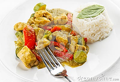 Thai Green chicken Curry Stock Photo