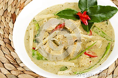 Thai Green Chicken Curry Stock Photo