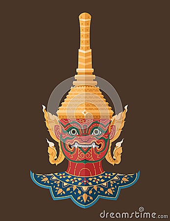 Thai Guardian Giant , Thai Art Vector Illustration