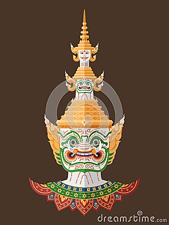 Thai Guardian Giant , Thai Art Vector Illustration
