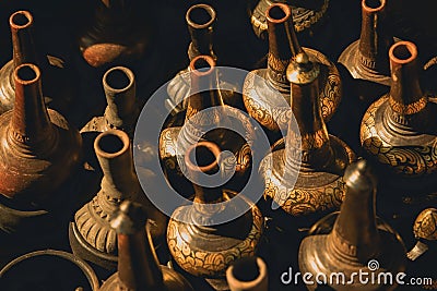 Thai hand made Pottery Vase. Stock Photo