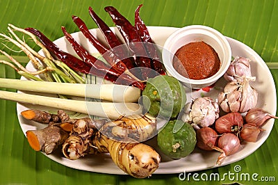 Thai herb spicy food ingredient Stock Photo