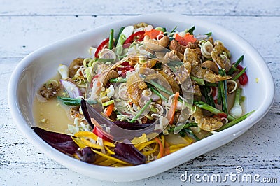 Thai herb spicy salad Stock Photo