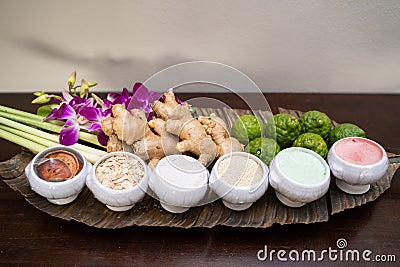 Thai herbs for massage in spa Stock Photo