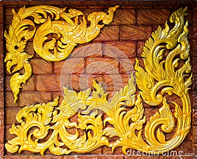 Thai Kanok Thai wall Stock Photo