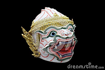 Thai Khon Mask or Thai traditional mask name is Hanuman Stock Photo