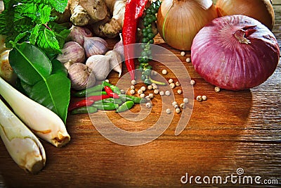 Thai kitchen food spice herb for cooking original eastern food s Stock Photo