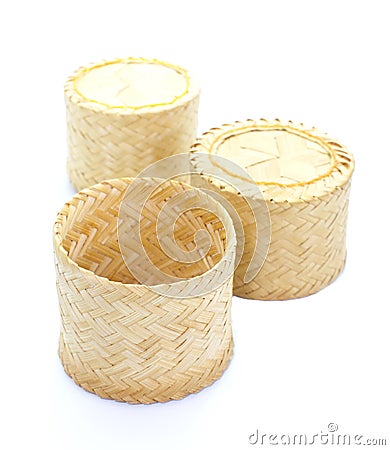 Thai laos bamboo sticky rice container Stock Photo