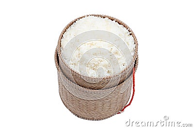 Thai laos bamboo sticky rice container Stock Photo