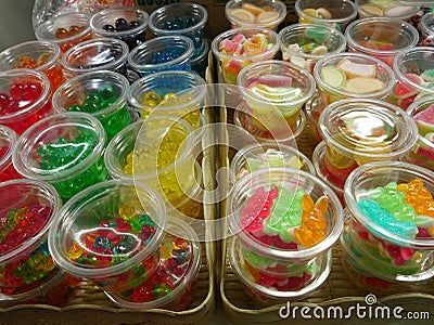 Thai local market baked dry jelly dessert Editorial Stock Photo