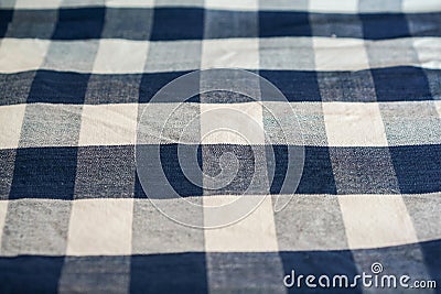 Thai loincloth white blue square pattern for any background Stock Photo