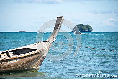 Thai Long tail Boat Krabi Province on the sea Stock Photo