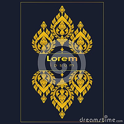 Thai luxury vintage golden pattern design for logo, label, icon ,brand for your product or packaging Vector Illustration