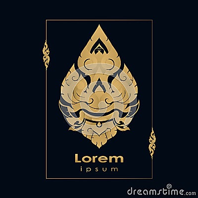 Thai luxury vintage golden pattern design for logo, label, icon ,brand for your product or packaging Vector Illustration