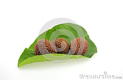 Thai Lychee, chakrapad cultivar, northern Thailand on white background 2017 Stock Photo