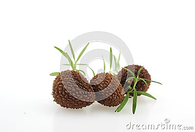 Thai Lychee, chakrapad cultivar, northern Thailand on white background 2017 Stock Photo