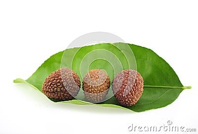 Thai Lychee, chakrapad cultivar, northern Thailand on white background 2017 Stock Photo