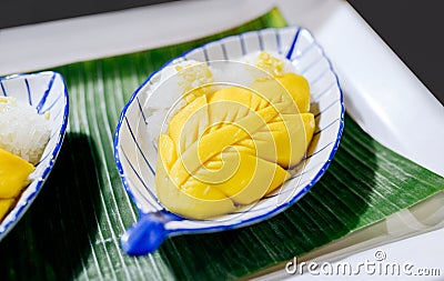 Thai Mango Sticky Rice Stock Photo
