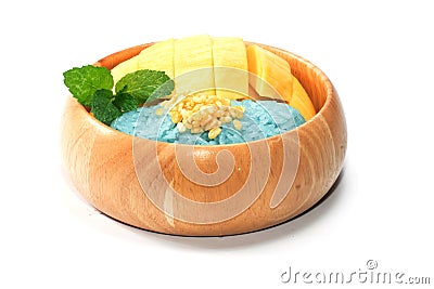 Thai Mango Sticky Sweet Rice Dessert Stock Photo