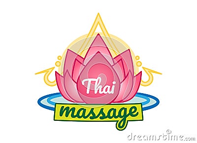 Thai massage vector logo badge Vector Illustration