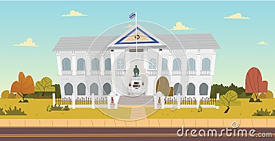 Thai Ministry of the Interior building. Vector illustration Vector Illustration