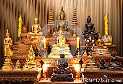 Thai Monk Statue Rack Stock Photo