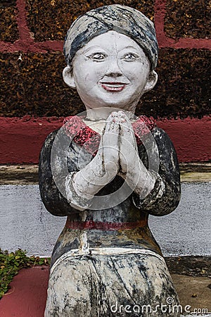 Thai Mountaineer Woman, Clay Thai Art Stock Photo