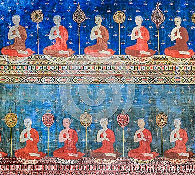 Thai mural painting Stock Photo