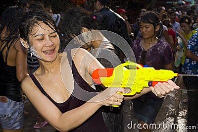 Thai new year - water festival Editorial Stock Photo