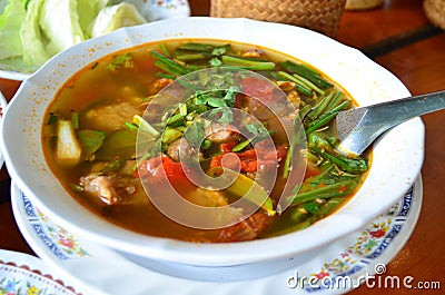 Thai northeast spicy soup Stock Photo