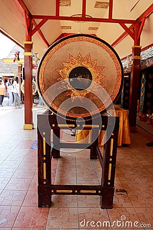 Thai northern drums in Wat Doi Kum temple Chinagmai Thailand, Editorial Stock Photo